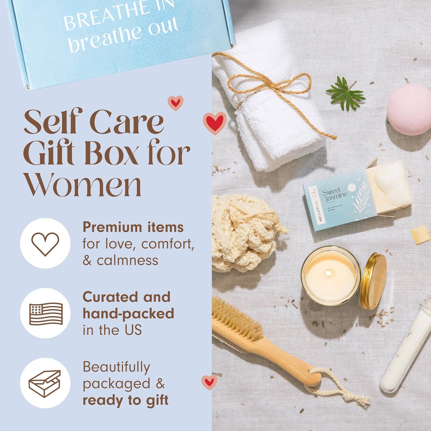 Indulge in Relaxation: Women's Self Care Gift Box with Mug, Candle, Bath Bombs & Soap