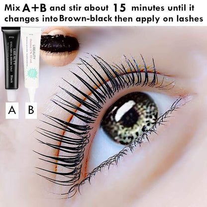 Lash Lift and Color Kit 4-In-1 with Brow Lamination & Perm - Professional Eyelash Set for Home DIY, Black Coloring Formula Creates Thicker Curled Lashes (Includes All Tools)
